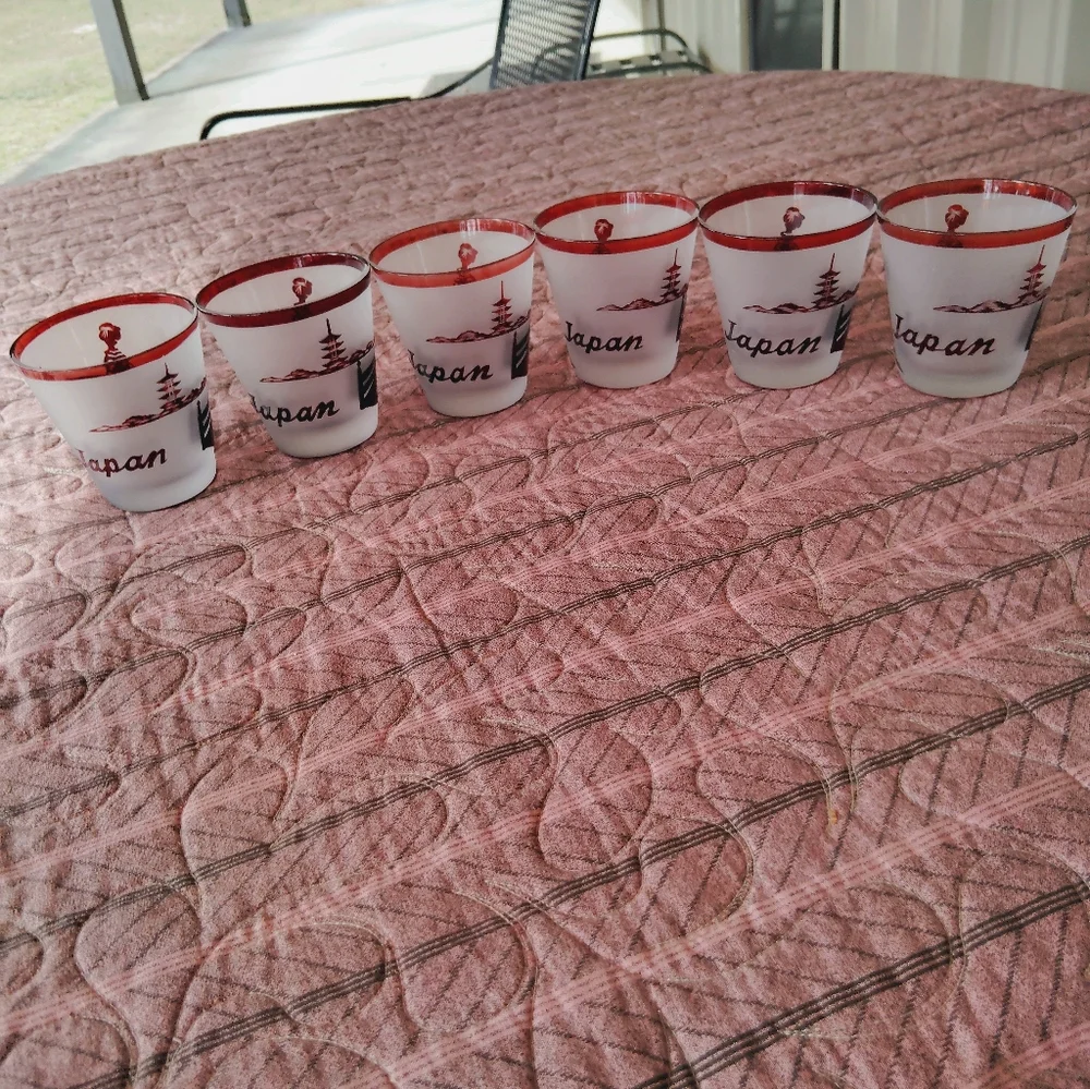 6 Noritake Frosted Ruby Red Old Fashioned Drinking Glasses Barware Japan Bar